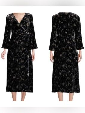 Johnny Was Stardust Velvet Kimono Wrap Dress L NWT